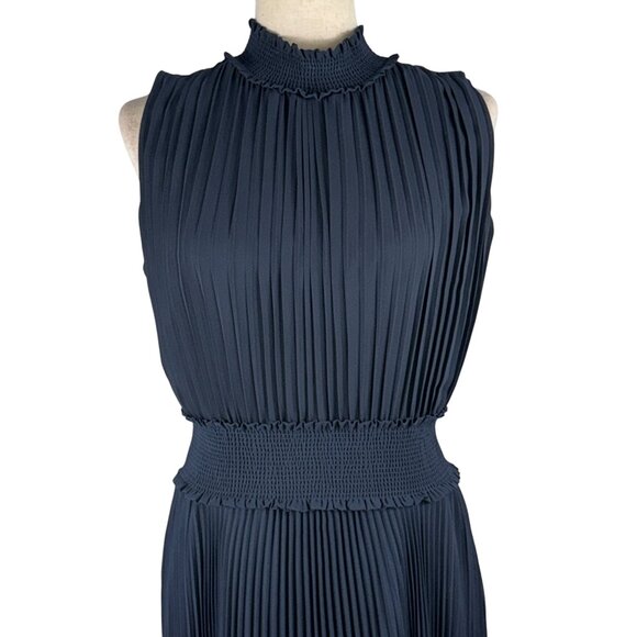 LIke new Nanette Lepore High Neck Pleated Sleeveless Maxi Dress Size 10 - Picture 10 of 15